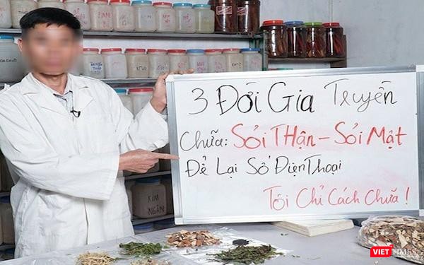 Quảng cáo 3 đời gia truyền chữa sỏi thận, sỏi mật