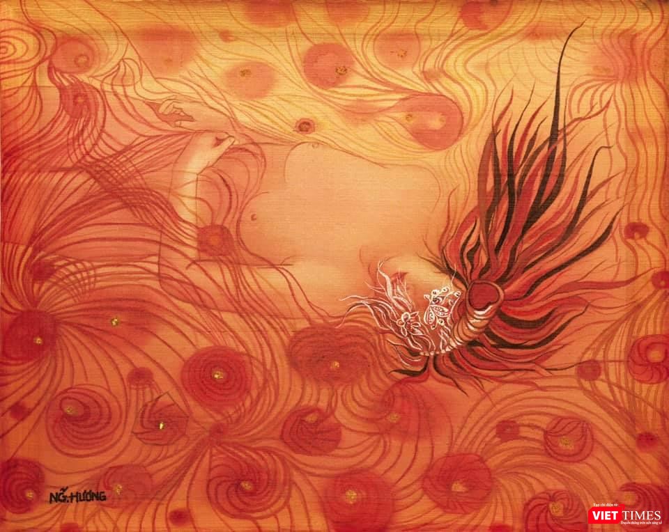 Nguyễn Thu Hương là tay cọ chịu biến hóa với nhiều phong cách hiện đại như lập thể, trừu tượng