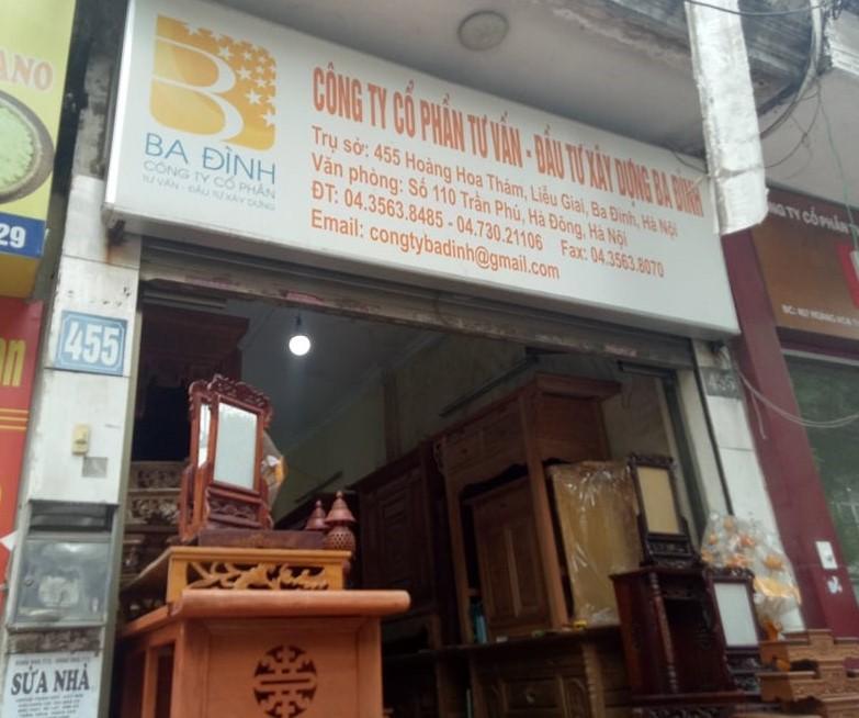 Trụ sở chính của Ba Đình CIC là một cửa hàng đồ gỗ (Ảnh: Internet) Trụ sở chính của Ba Đình CIC là một cửa hàng đồ gỗ (Ảnh: Internet)