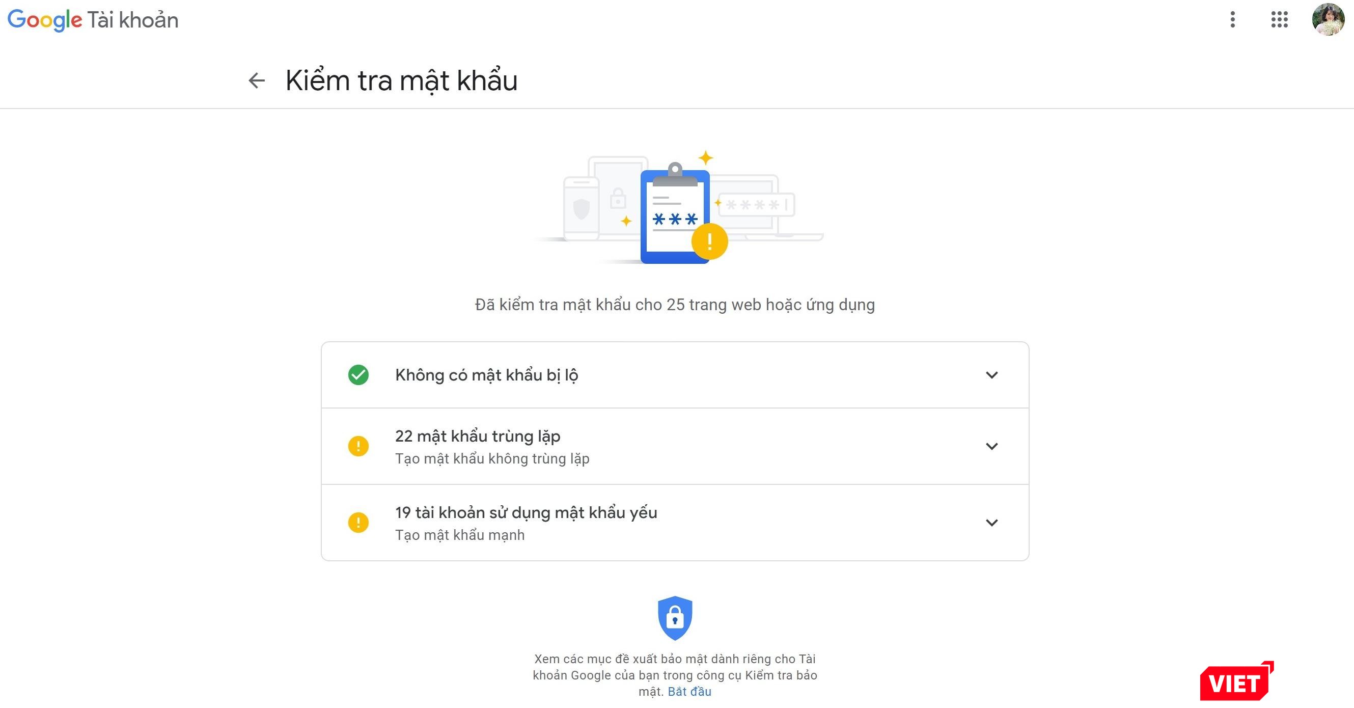 Kết quả sau khi hệ thống phân tích. Ảnh chụp màn hình