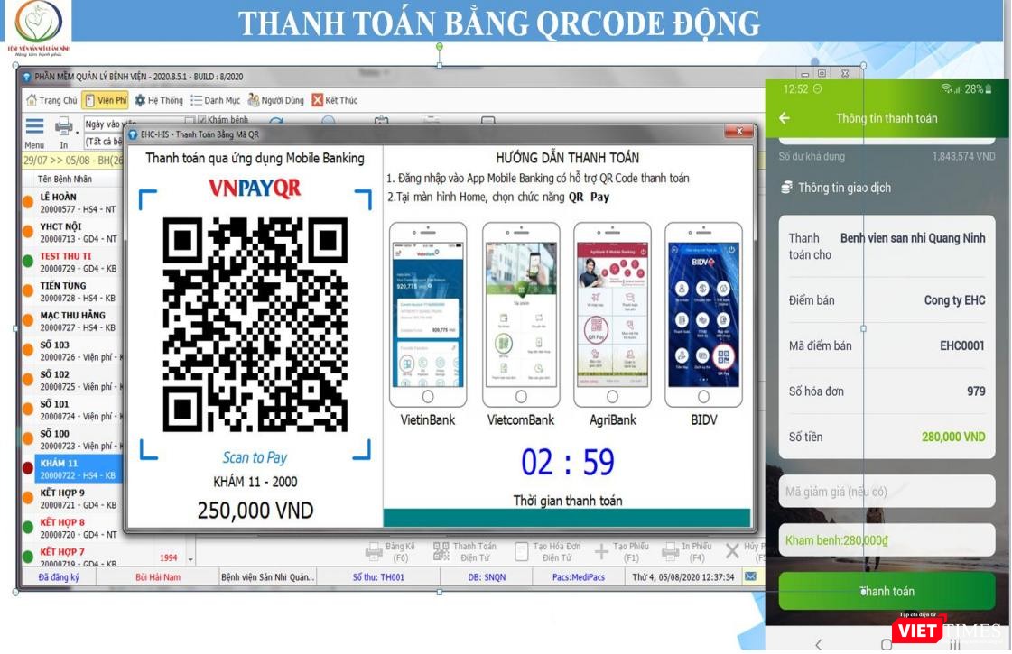 Thanh toán không dùng tiên mặt tại bệnh viện.