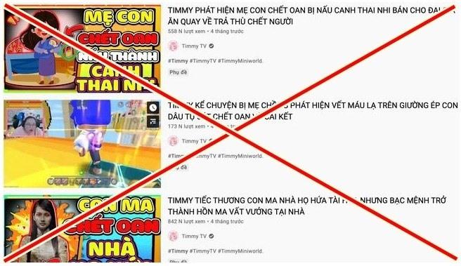 Kênh YouTube Timmy TV từng đăng tải nhiều video có nội dung kinh dị.