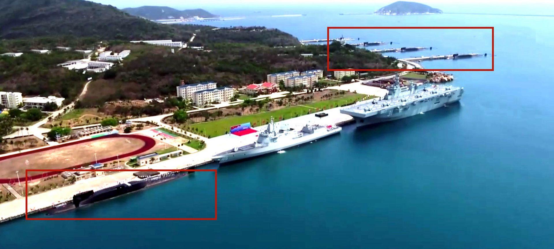 Căn cứ hải quân Tam Á (đảo Hải Nam) với nhiều tàu ngầm được neo tại các cầu cảng (Ảnh: Đa Chiều). Căn cứ hải quân Tam Á (đảo Hải Nam) với nhiều tàu ngầm được neo tại các cầu cảng (Ảnh: Đa Chiều).