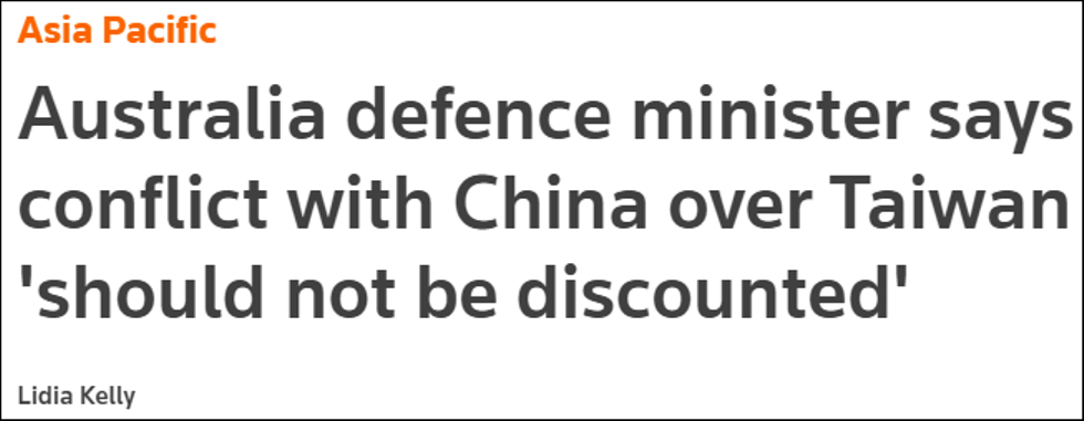 Reuters viết về phát biểu của ông Dutton trong vấn đề xung đột giữa Trung Quốc với Đài Loan