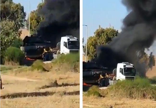 Xe tăng Merkeva - 4 của Israel bị tên lửa của Hamas bắn cháy hôm 15/5 (Ảnh: 163.com). Xe tăng Merkeva - 4 của Israel bị tên lửa của Hamas bắn cháy hôm 15/5 (Ảnh: 163.com).