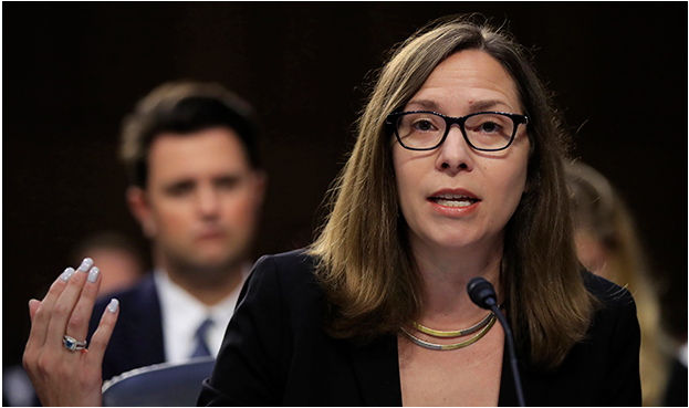 Bà Laura Rosenberger, Giám đốc cấp cao về các vấn đề Trung Quốc và Đài Loan của Hội đồng An ninh Quốc gia Mỹ nói về 3 điểm cốt lõi trong chính sách Trung Quốc của ông Joe Biden (Ảnh: AP).