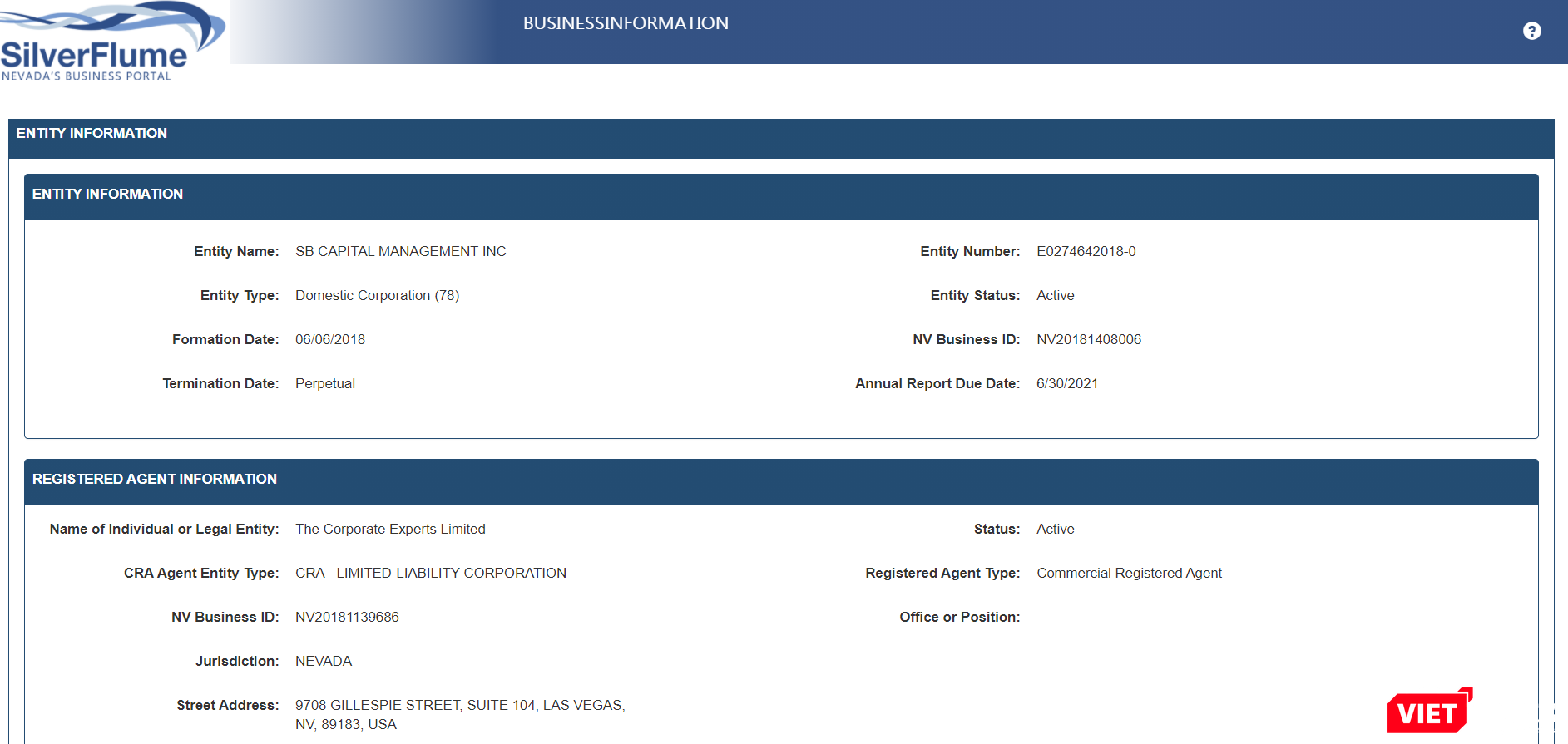 Tra cứu thông tin về SB Capital Management INC theo các dữ liệu được công bố tại buổi lễ ký của Newlife Group