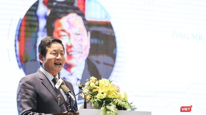 Ông Trương Gia Bình-Chủ tịch VINASA phát biểu tại sự kiện hội nghị thượng đỉnh TP thông minh 2019 - Smart City Summit 2019 lần thứ 3 diễn ra tại Đà Nẵng 