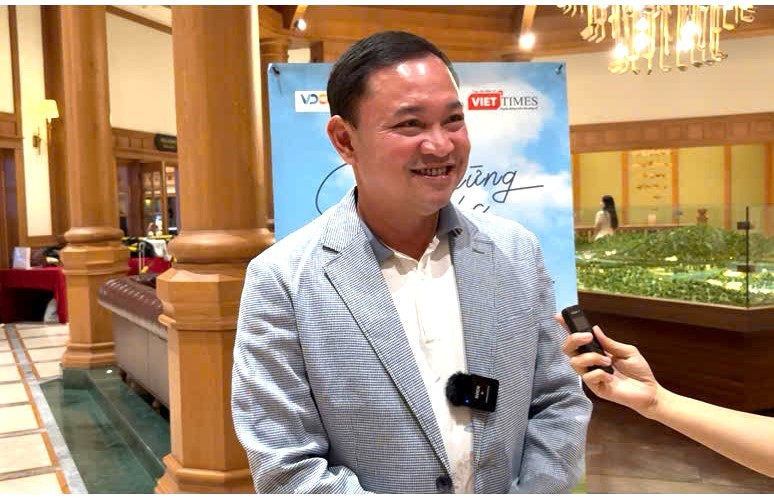 Golfer Nguyễn Hồng Hải chia sẻ cảm xúc với VietTimes sau khi chiến thắng Giải vô địch Best Gross của Giải golf truyền thông số Cup VietTimes lần thứ II. Ảnh: Bảo Trâm. AnhHai2.jpg