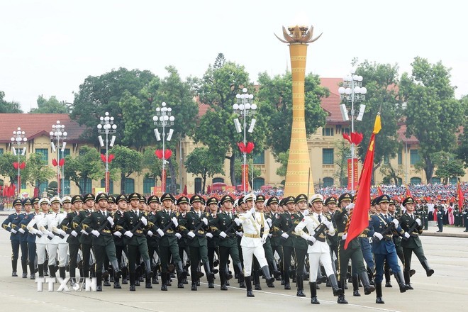 Khối Quân đội Trung Quốc. (Ảnh: Lâm Khánh/TTXVN) Khối Quân đội Trung Quốc. (Ảnh: Lâm Khánh/TTXVN)