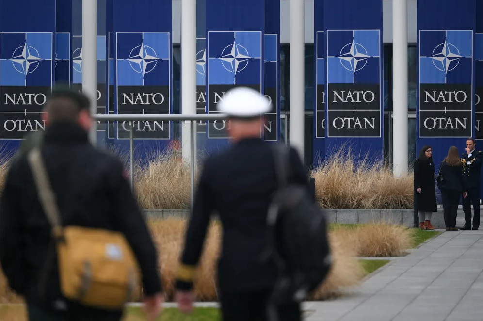 Trụ sở của NATO ở Brussels, Bỉ ngày 12/2. Ảnh: Getty.