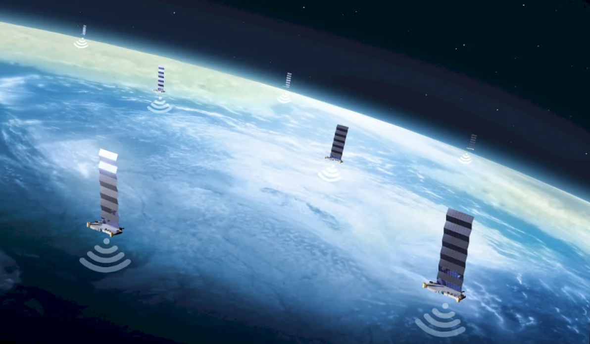 Mô phỏng mạng lưới vệ tinh Starlink trên quỹ đạo Trái Đất. Ảnh: Getty. Vệ tinh Starlink rơi như mưa Tham vọng của Elon Musk đe dọa bầu khí quyển và tương lai nhân loại 4.png
