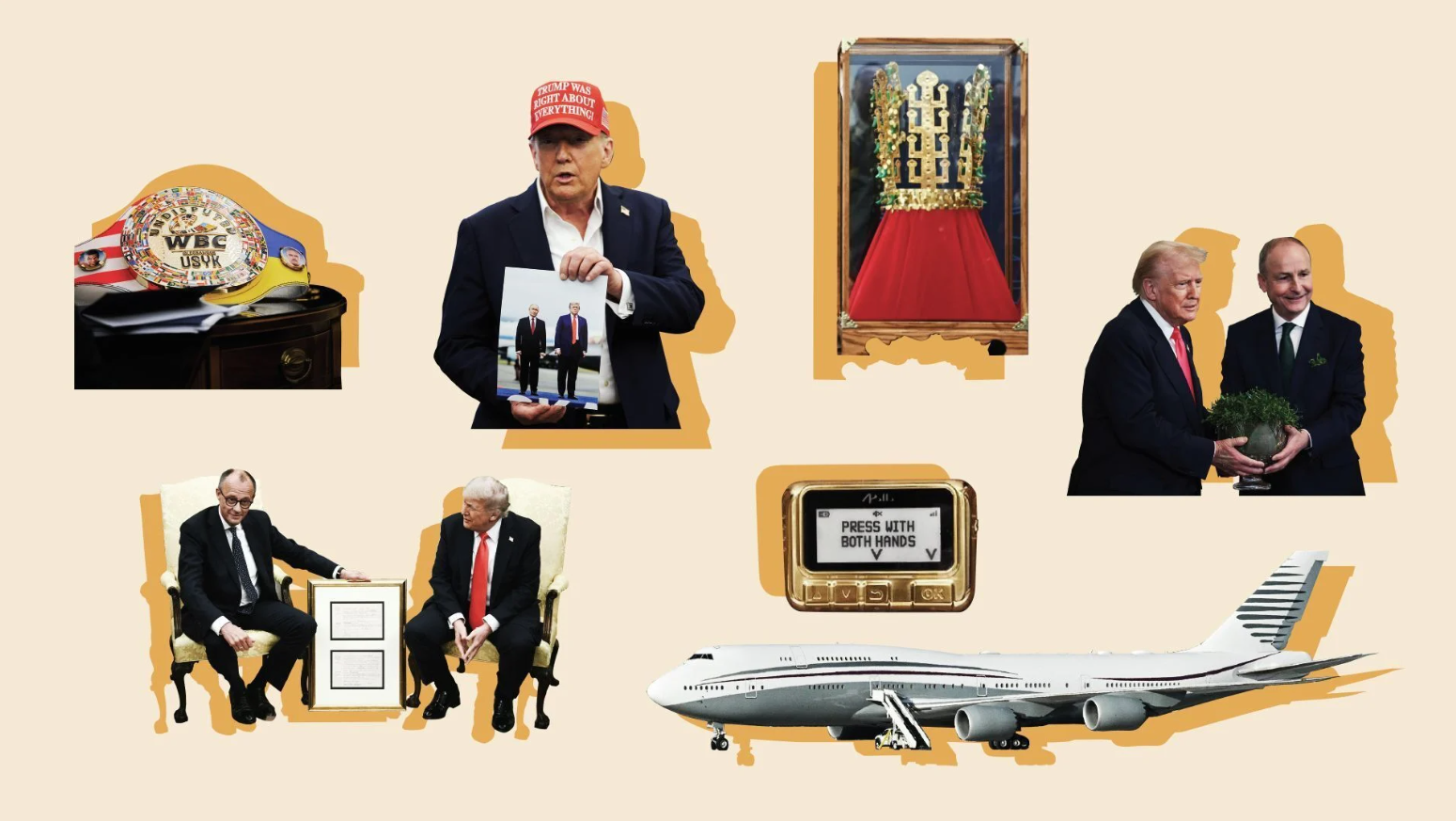 Những món quà mà ông Trump đã nhận được từ nguyên thủ các nước trong năm 2025. Ảnh: CNN. Những món quà ông Trump nhận được.png