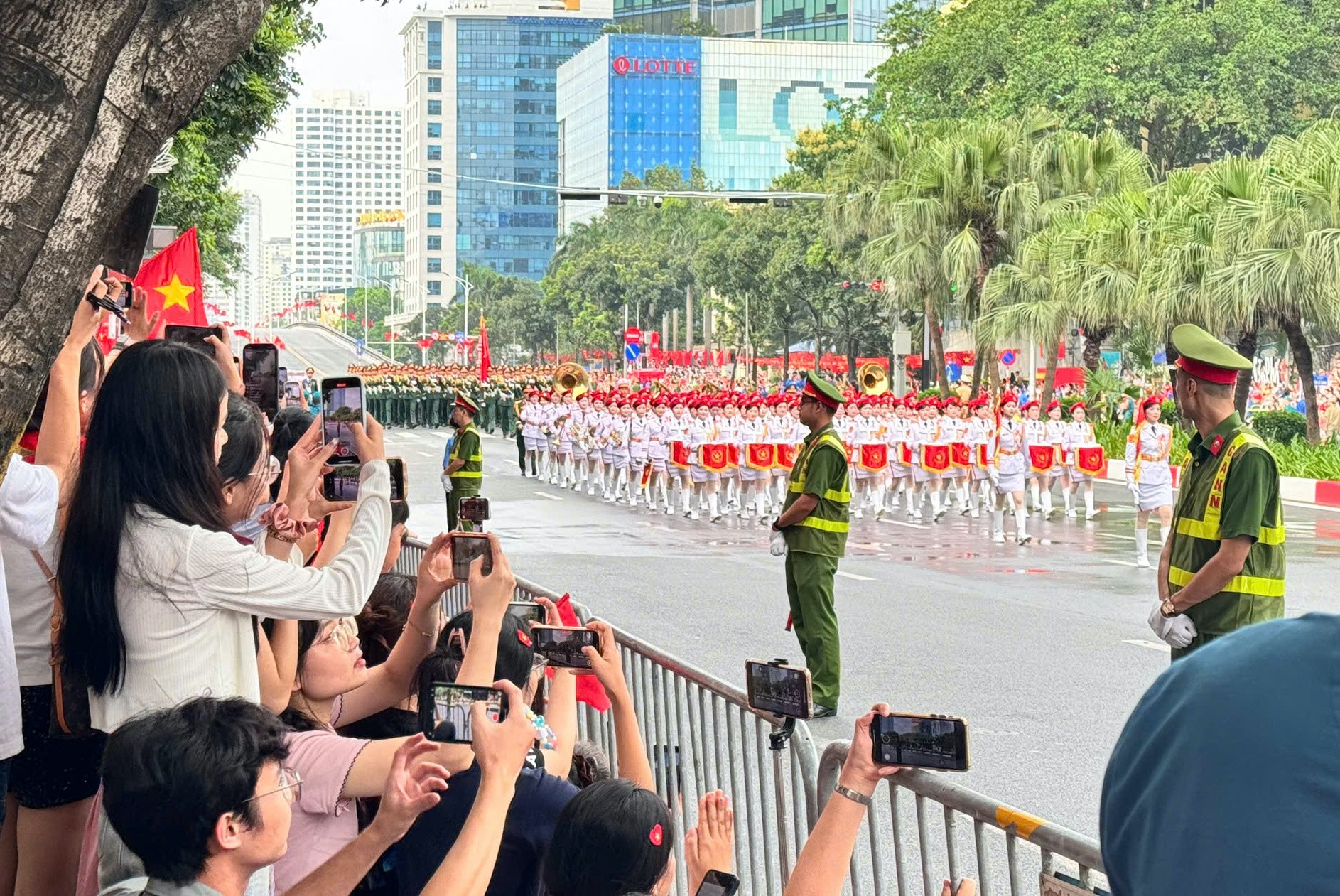 Sáng 30/8, chương trình tổng duyệt Lễ diễu binh, diễu hành Kỷ niệm 80 năm Cách mạng tháng Tám thành công và Quốc khánh 2/9 đã diễn ra. Ảnh: Quỳnh An Anh 1.jpeg