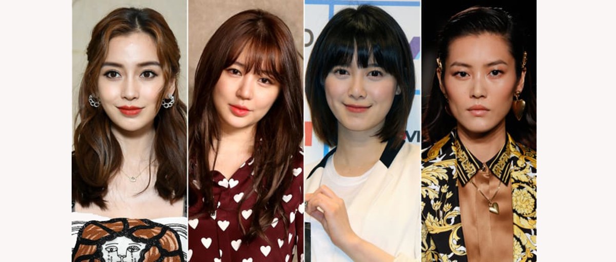 Một số người nổi tiếng (từ trái qua phải): Nữ diễn viên Trung Quốc Angelababy đôi môi "hình chữ M" của nữ diễn viên Hàn Quốc Yoon Eun-hye khuôn mặt không tuổi của nữ diễn viên Hàn Quốc Goo Hye-sun mí mắt của người mẫu Trung Quốc Liu Wen. Ảnh: CNN