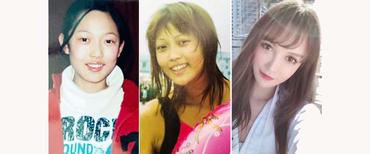 Wu Xiaochen, ảnh thuở bé, thiếu niên và hiện tại. Diện mạo của Wu đã thay đổi rất nhiều sau khi phẫu thuật thẩm mỹ