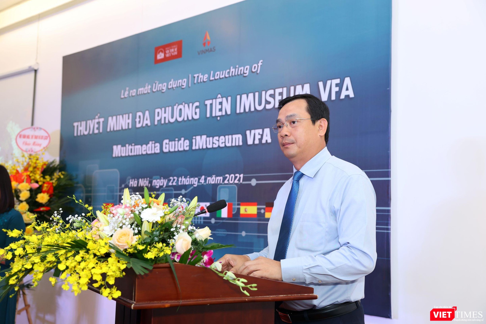 ông Nguyễn Trùng Khánh - Tổng Cục trưởng Tổng cục Du lịch phát biểu nhận xét về app iMuseum VFA