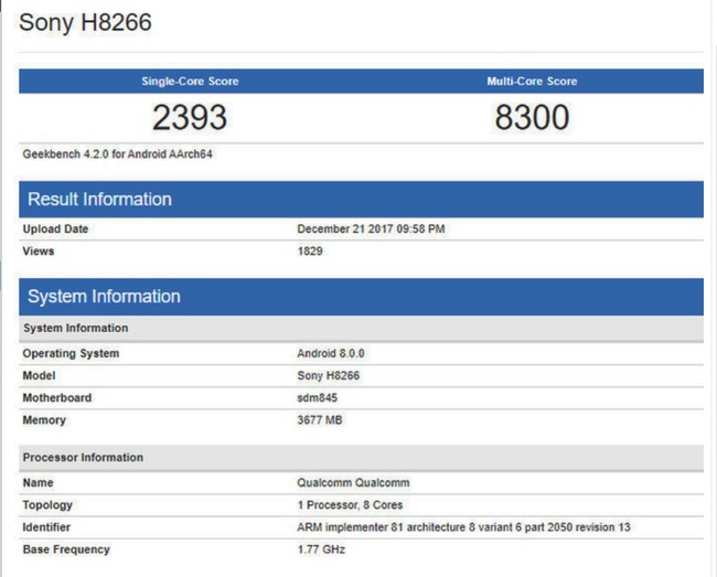 Điểm benchmark hé lộ flagship Sony dùng chip Snapdragon 845 - ảnh 1