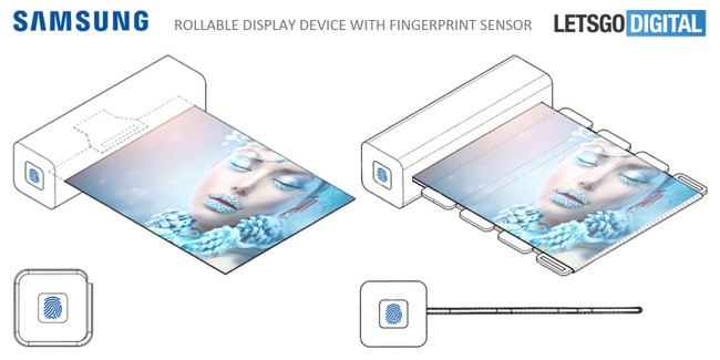 Samsung xin cấp bằng sáng chế cho màn hình cuộn với cảm biến vân tay - ảnh 2