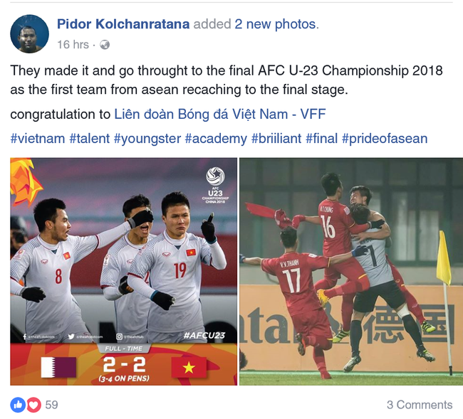 U-23 Việt Nam lập kỳ tích “dậy sóng” facebook Fan quốc tế - ảnh 1