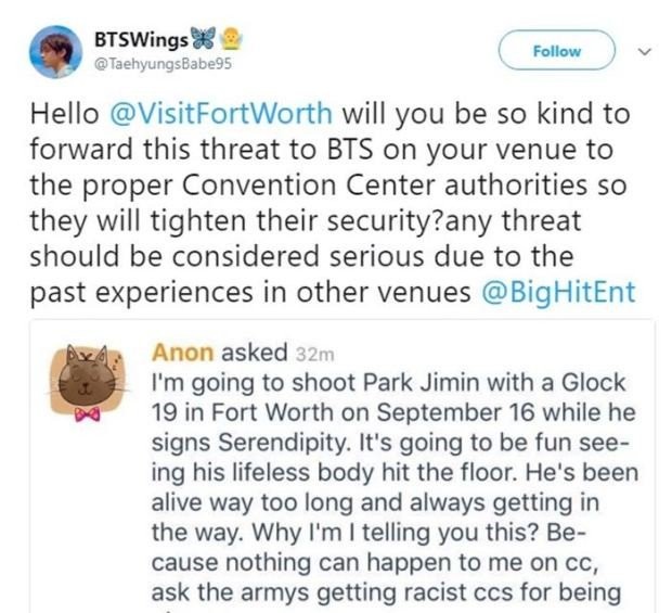 Chính quyền Texas phản ứng thế nào với lời đe dọa đến mạng sống của Jimin BTS - ảnh 2
