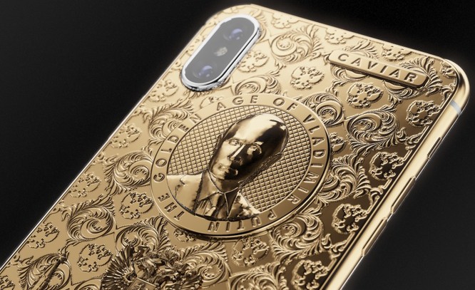 Ngắm iPhone X bằng vàng ròng mừng ông Putin tái đắc cử tổng thống - ảnh 2