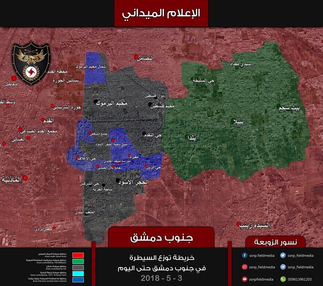 Nga dội lửa, quân đội Syria hợp vây chia cắt IS trong nồi hầm nam Damascus - ảnh 1