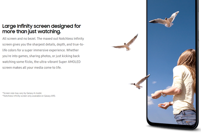 Samsung xác nhận màn hình vô cực thực sự trên Galaxy A90: không “tai thỏ”, không “nốt ruồi”, giấu camera cực khéo - ảnh 1