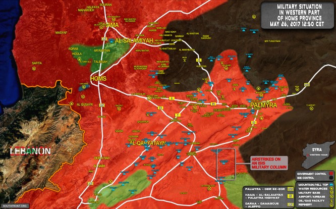 Không quân Nga-Syria huỷ diệt đoàn xe 35 chiếc của IS về sào huyệt Raqqa ảnh 1