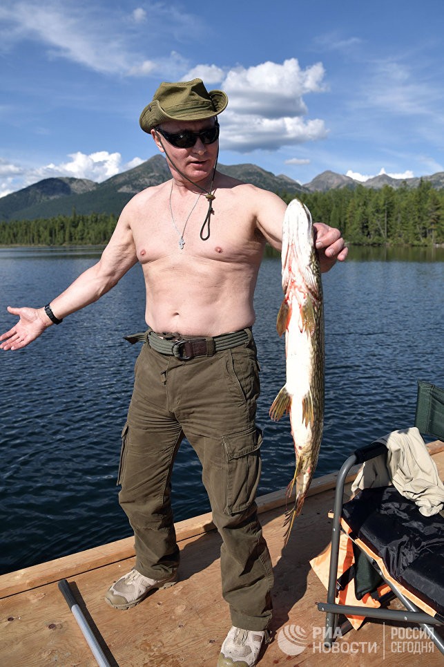 Tổng thống Putin lại cởi trần câu cá, bơi trên sông lạnh ảnh 5