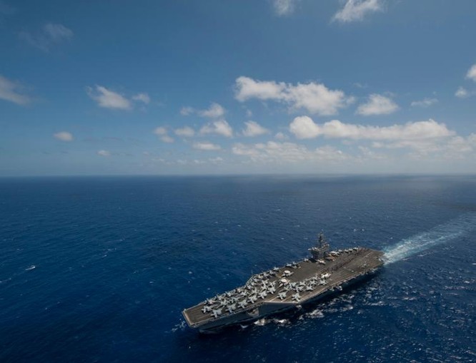 Tàu sân bay USS Carl Vinson Hải quân Mỹ đang đến khu vực Tây Thái Bình Dương và Biển Đông (ảnh tư liệu).