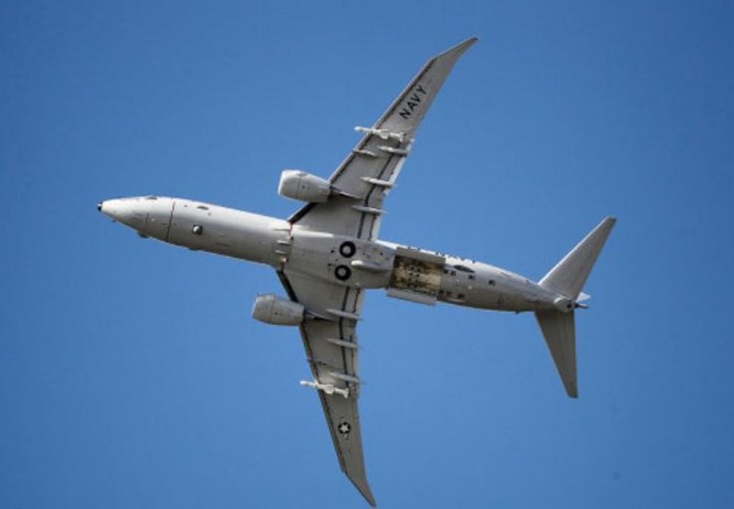 Máy bay tuần tra săn ngầm P-8A Poseidon Hải quân Mỹ. Ảnh: Sina