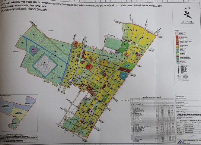 Bản đồ quy hoạch khu F tỷ lệ 1/2000 TP. Sầm Sơn (Nguồn: thanhhoa.gov.vn)