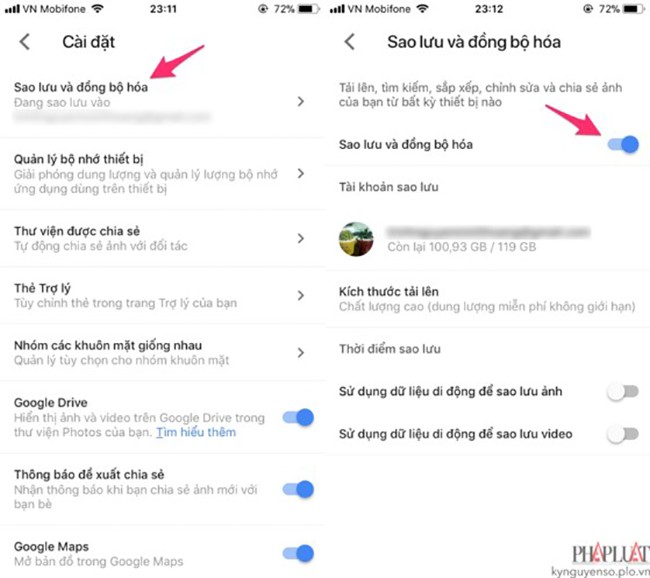 Cách sao lưu hình ảnh tự động lên đám mây ảnh 2