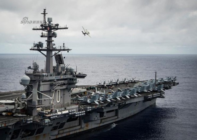 Tàu sân bay động cơ hạt nhân USS Carl Vinson. Ảnh: Sina