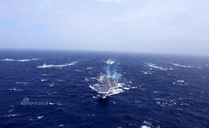 Biên đội tàu sân bay Liêu Ninh, Hải quân Trung Quốc. Ảnh: Sina
