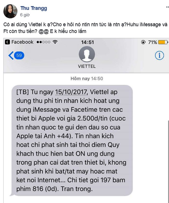 Thực hư chuyện Viettel tính phí kích hoạt iMessage và FaceTime - ảnh 1