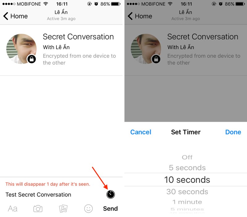 Cách gửi tin nhắn bí mật, tự huỷ trên Facebook Messenger - ảnh 3