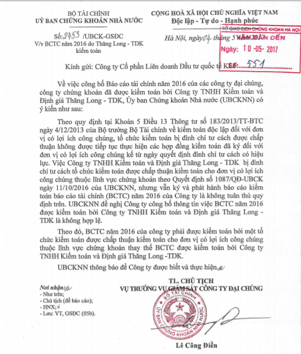 BCTC của KLF, KSA không hợp lệ, Kiểm toán Thăng Long – TDK nói gì? - ảnh 1