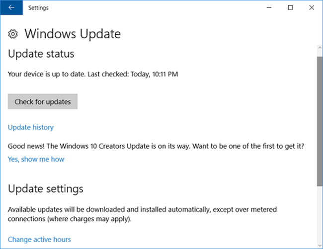 Chạy tiện ích Windows Update để tải và cài đặt các bản cập nhật cho hệ thống