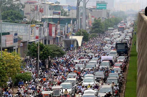 Ùn tắc giao thông ở Hà Nội. 