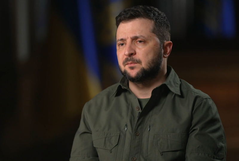 Ông Zelensky trong chương trình “60 Minutes" của đài CBS hôm 10/4 (Ảnh: CBS).