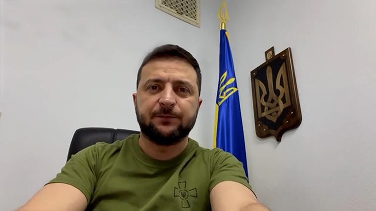 Ông Zelensky phát biểu trong video cảnh báo Nga sẽ trở lại thời kì khốn khó như sau hội chiến 1917 nếu thành lập "Cộng hòa nhân dân Kherson (Ảnh: Guancha).