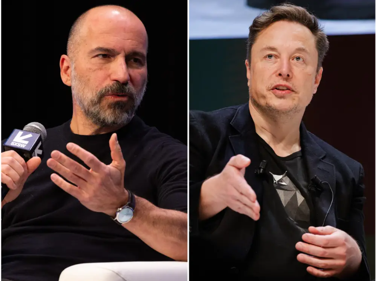 Dara Khosrowshahi và Elon Musk. Ảnh: Business Insider