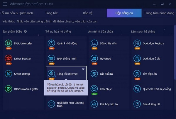 Giao diện phần mềm Advanced SystemCare Pro