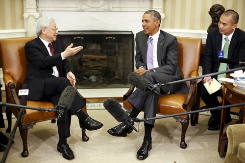 Hai nhà lãnh đạo Việt-Mỹ đã có cuộc gặp mang tính lịch sử tại Nhà Trắng