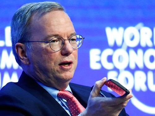 Chủ tịch hãng Google, ông Eric Schmidt, tại Diễn đàn Kinh tế Thế giới 2015