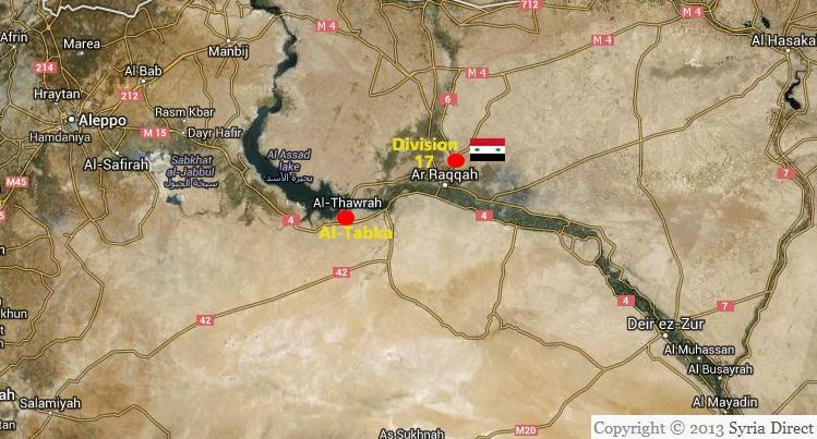 Căn cứ sân bay quân sự Tabaqa của quân đội Syria ở tỉnh Raqqa