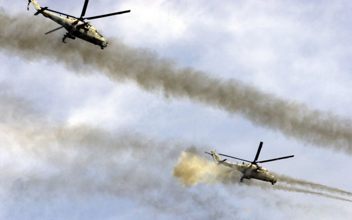 Trực thăng tấn công Mi-28 quân đội Nga tân công
