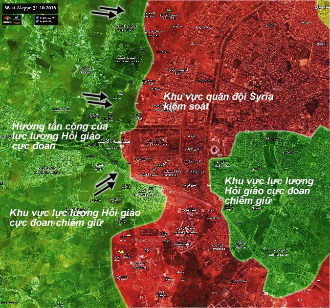 Bản đồ chiến sự vùng Tây Aleppo